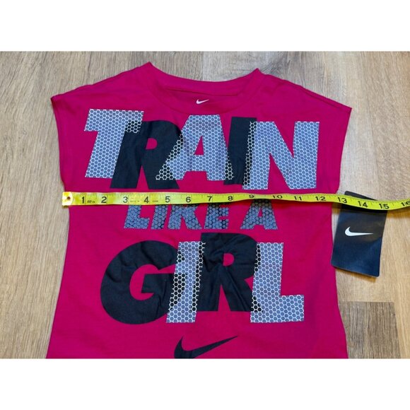 Nike Girls Tee "Train Like A Girl" Pink Size Medium 6 - Picture 4 of 5